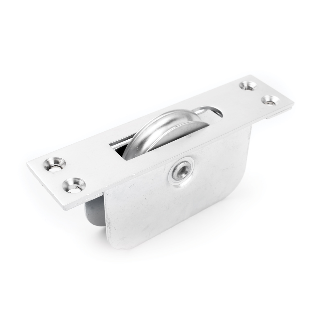 2 Inch Square End Sash Pulley - Satin Chrome
